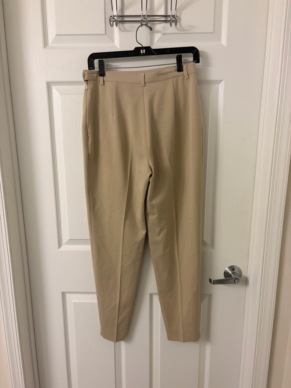 Vintage High-Waist Tailored Trousers — Beige